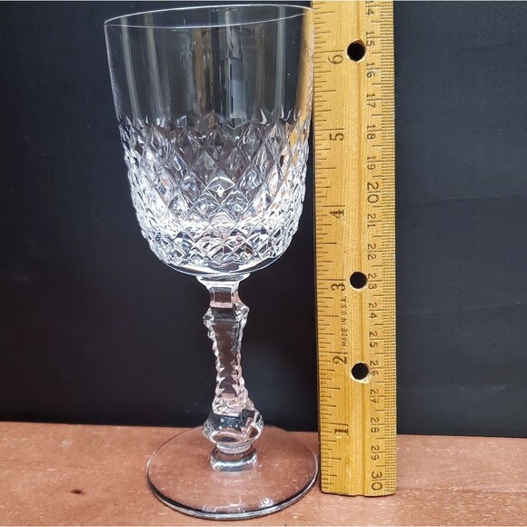 Vintage PARMA by Josair Diamond Crystal Cut Stemware Wine Glasses - Picture 10 of 16